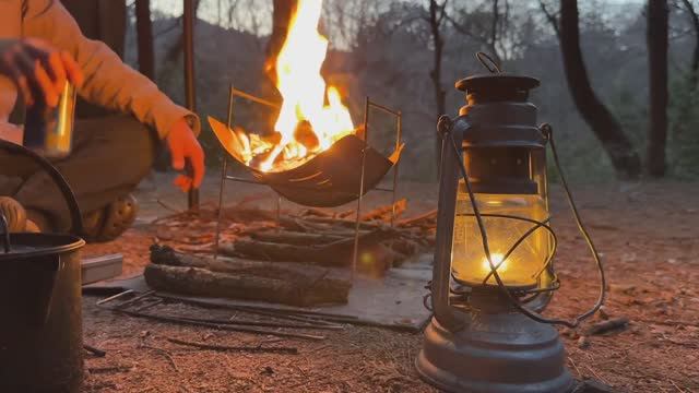 CAMP 40 ранняя осень. лес. палатка. гуляш с рисом. ASMR