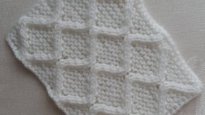 47. Вязание на спицах. Плотный, объемный узор Ромбы