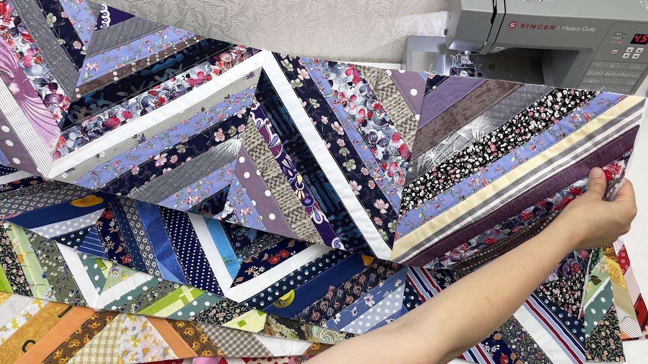 Посмотрите, как красиво эти обрезки трансформируются с помощью швейной машинки. смотреть онлайн