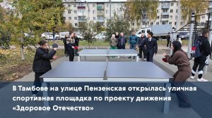 В Тамбове на улице Пензенская открылась уличная спортивная площадка