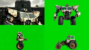Футаж на зеленом фоне: Трактор трансформируется в робота – Эффекты для видео.