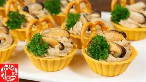 Гости в Восхищении! 🤩 Корзиночки с Форшмаком и Мидиями — Просто и Эффектно!