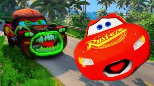 Эпический побег Молнии Маккуина от Больших Маленьких роботов-Зомби