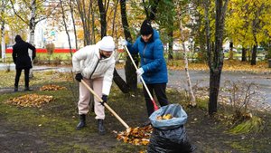 Сотни горожан вышли на осенний субботник в Лангепасе