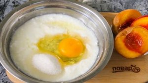 Оладьи на кефире с персиками