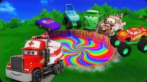 Тачки Pixar Молния Маккуин против Сумасшедшего портал_BeamNG Drive Experiments