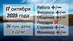 Лунный день 17 октября 2025 года