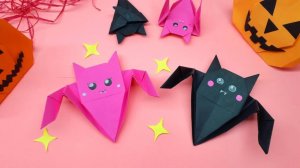 ЛЕТУЧАЯ МЫШЬ из бумаги | Оригами ЛЕТУЧАЯ МЫШЬ | Поделка на Хэллоуин из бумаги