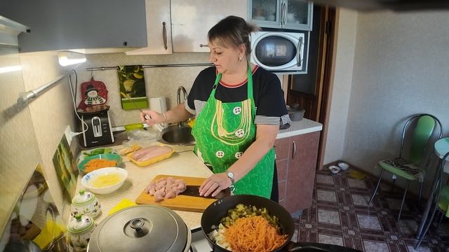 Простой, вкусный обед // Гнезда с куриным филе