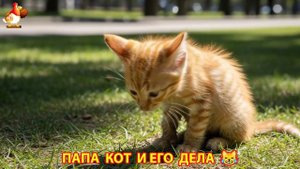 Папа Кот и его повседневные дела и заботы по воспитанию ребенка Котенка 😹 Юмор 😂 выпуск (17)
