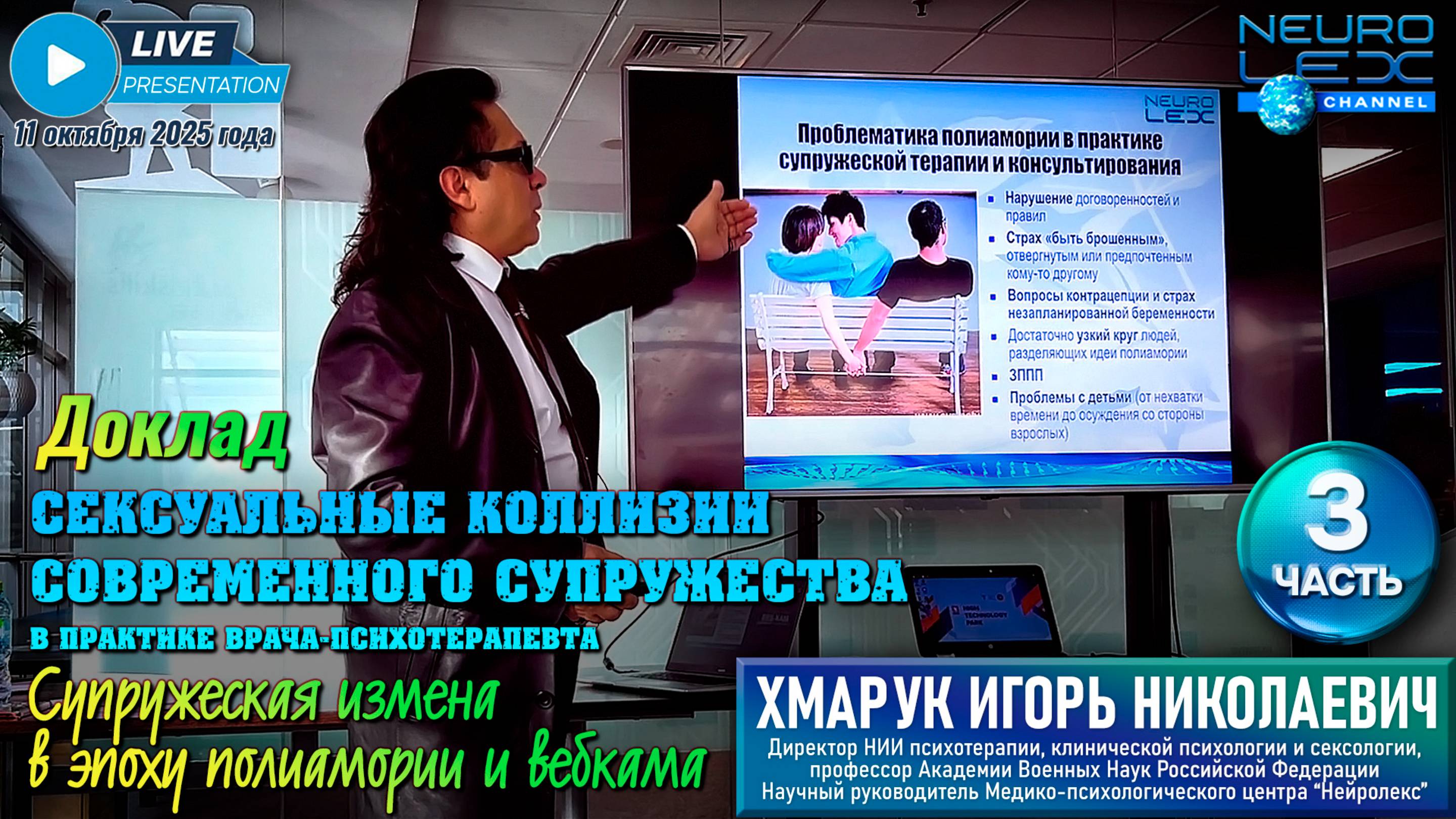 Доклад  "Сексуальные коллизии современного супружества в практике врача-психотерапевта". Часть 3.