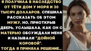 ИСТОРИЯ ИЗ ЖИЗНИ/Я получила в наследство дом у моря и шла рассказать мужу, но услышала его разговор