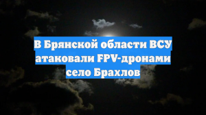 В Брянской области ВСУ атаковали FPV-дронами село Брахлов