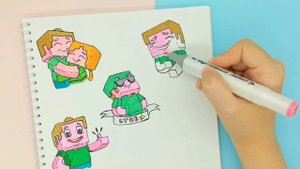 Рисуем персонажей из Minecraft: В конце видео - бонус для детей