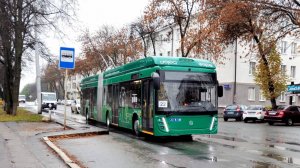 Первый день на линии с пассажирами! Троллейбус-гармошка УТТЗ-6243 проходит обкатку по улицам Уфы
