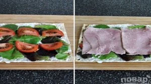 Рулетики из лаваша с ветчиной