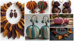 🎃🍁🍂🥮🧶УКРАШЕНИЯ с ОСЕННИМ НАСТРОЕНИЕМ от AI. ПОДБОРКА №4. Вязание.🎃🍁🍂🥮🧶