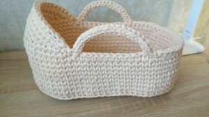 Обзор люльки для куклы из трикотажной пряжи