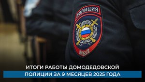 Итоги работы домодедовской полиции за 9 месяцев 2025 года