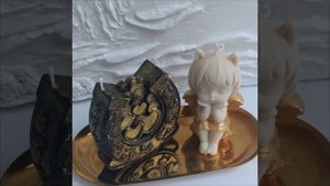 Свечи ручной работы: подкова с сердечками и ангелочек из натурального пчелиного воска