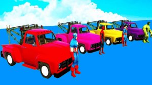 Мультики про машинки. Человек-паук и цветные эвакуаторы. Мультфильм для детей. Видео для малышей.