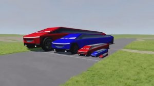 Кибертрак Tesla Красный против супер Кибертрака в бимке