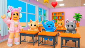 ТАНЦЫ КОТЯТ В ШКОЛЕ РОБЛОКС! НОВЫЕ КОТЯТА!