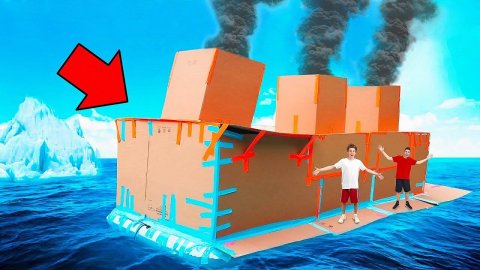 Гигантская КАРТОННАЯ ЛОДКА Челлендж ! А4