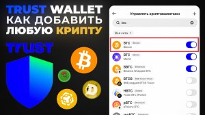 Как Добавить Любую Криптовалюту в Trust Wallet и Что Делать Если Нужная Монета не Отображается