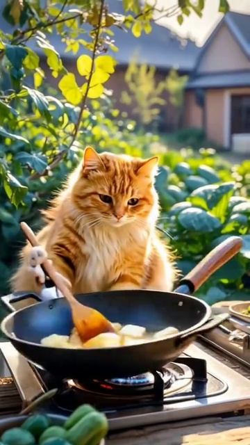 мой любимый рыжий кисяу готовит сырную закуску.mp4