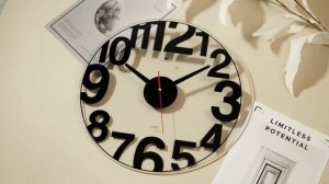 4041-002 Часы настенные прозрачные d-39 см, открытая стрелка "Большие цифры"