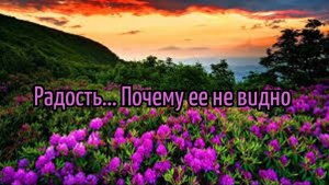 Радость... Почему ее не видно