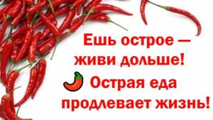 Ешь острое — живи дольше! 🌶 Острая еда продлевает жизнь!