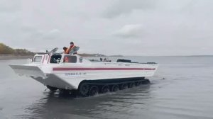 Липецкие спасатели протестировали вездеход на Матырском водохранилище
