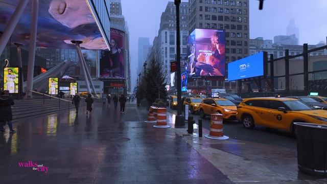 Зимняя прогулка по Манхэттену ❄️ Небольшой снег в Нью-Йорке, Пешеходная экскурсия. смотреть онлайн
