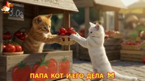 Папа Кот и его повседневные дела и заботы по воспитанию ребенка Котенка 😹 Юмор 😂 выпуск (18)