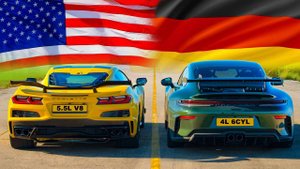 КТО ПОБЕДИТ В ЗАЕЗДЕ: Corvette против Porsche, США против Германии!