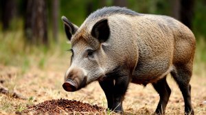 Как ест дикий кабан?Животные