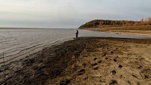 Щука с берега.Устье Низямки.18 октября 2025 г.