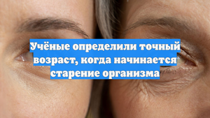 Учёные определили точный возраст, когда начинается старение организма