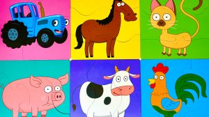 Пазл 🧩 Синий Трактор 🚜 видео для детей