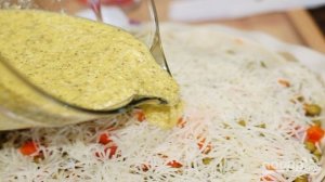 Пирог с овощами и ветчиной