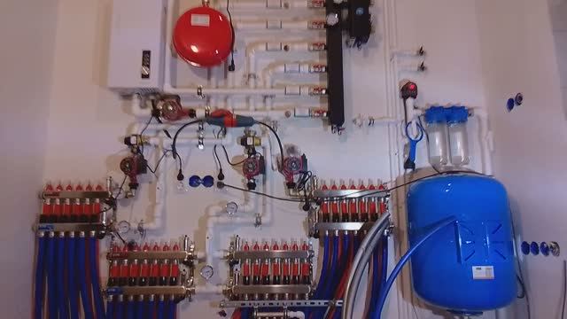Электрокотел, гидрострелка, 26 контуров теплого пола. смотреть онлайн