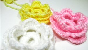 Как связать крючком цветок с тремя рядами лепестков