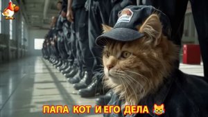 Папа Кот и его повседневные дела и заботы по воспитанию ребенка Котенка 😹 Юмор 😂 выпуск (19)