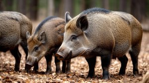 Как ест стадо кабанов?Животные