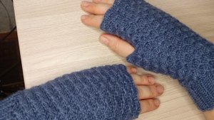 Митенки крючком/узор ракушки