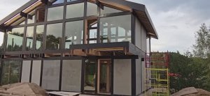 Сборка Фахверка  на  склоне, в Московской области