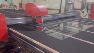 Работа Автоматической линии резки стекла Джамбо-формата 6000х3100 мм