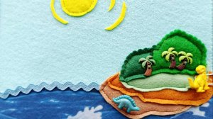 книжка из фетра для детей "Остров динозавров"